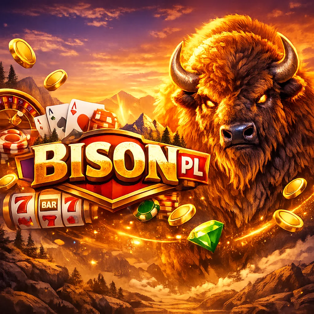 Dynamic promotional image for Bison Casino brand highlighting vibrant casino atmosphere with distinctive color palette.